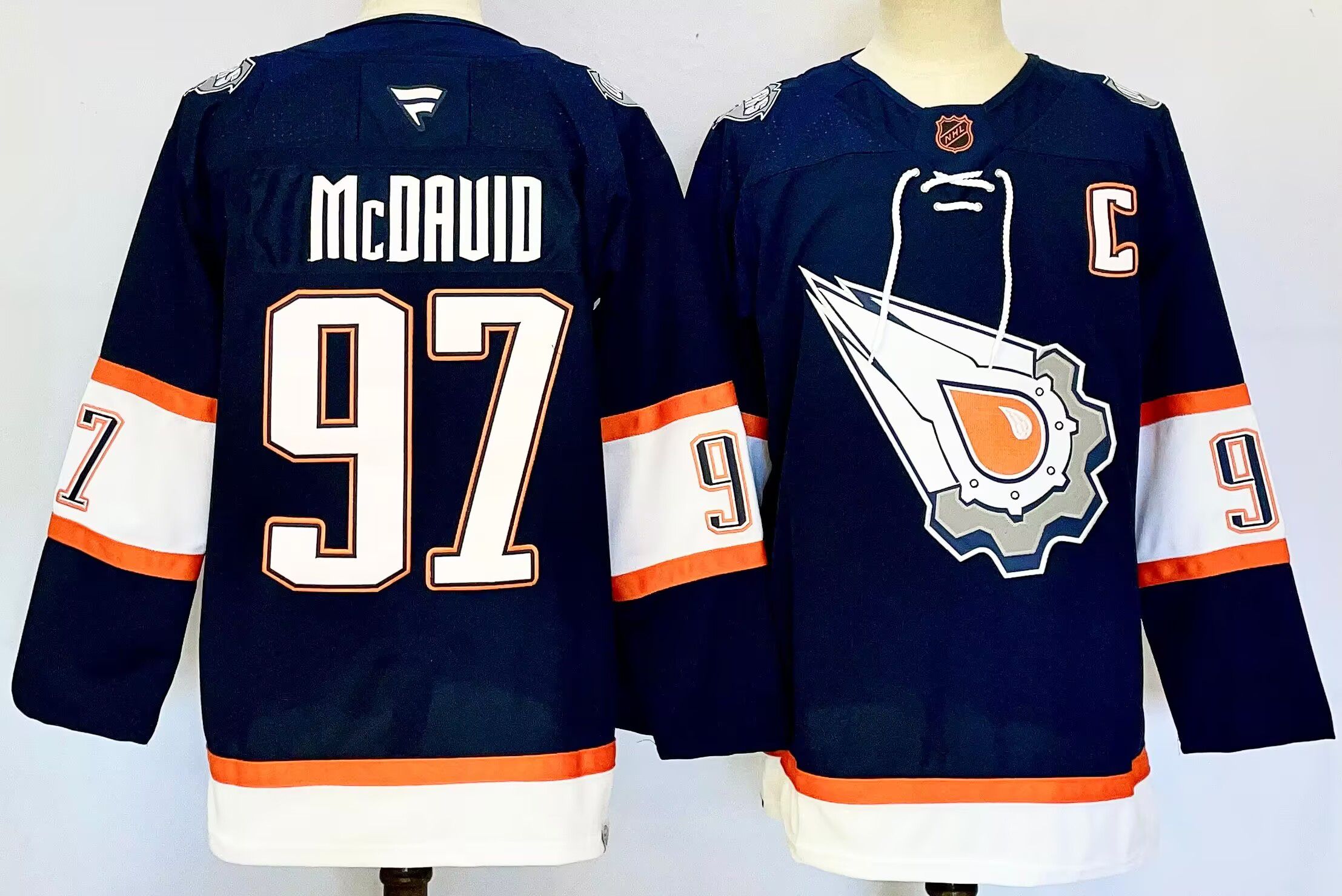 Men Edmonton Oilers #97 Mcdavid Drak Blue 2025 Home Premier Player NHL Jersey->edmonton oilers->NHL Jersey